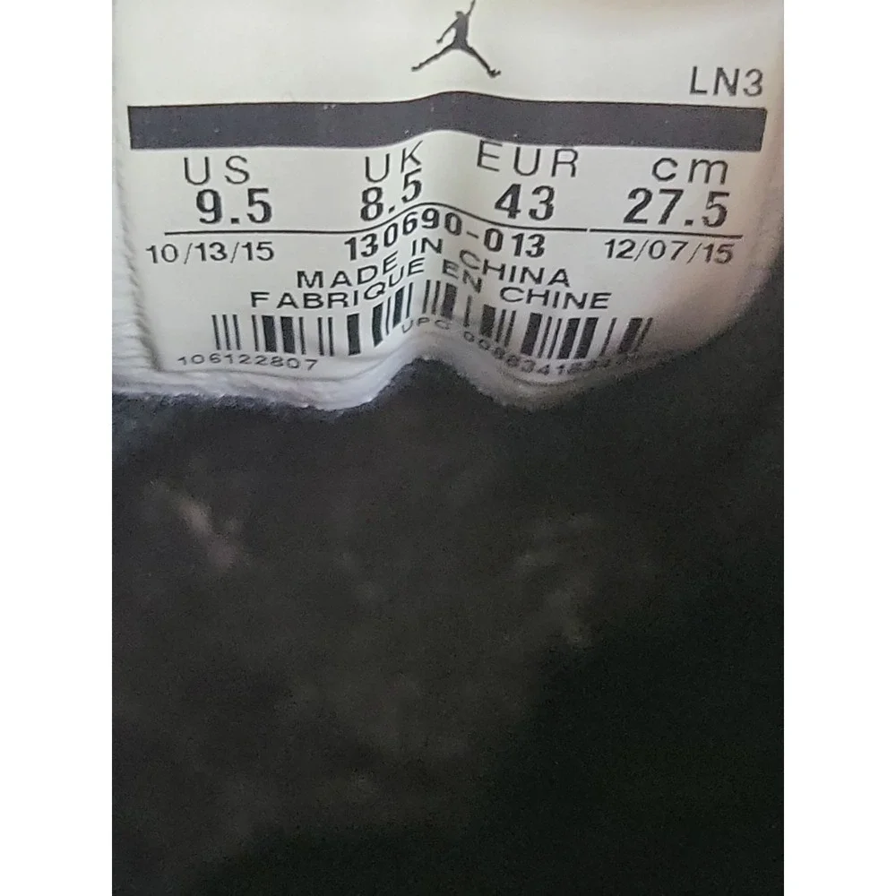 Jordan Air Jordan 12 Retro The Master 2016 Black Men's 9.5 Sneakers 130690-013